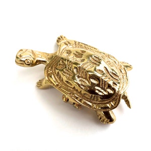 Plato de tortuga de latón vintage ~ Caja de joyería, Cenicero de tortuga estilo Hollywood Regency ~ Plato de anillo, Plato de joyería pequeño