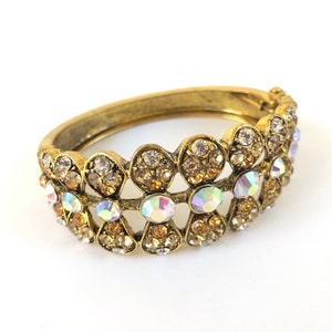 Vintage Rhinestone Cuff Bracelet~ Sweet Costume Bracelet