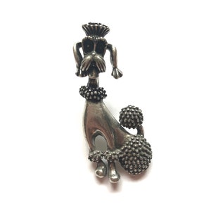 Mid Century Poodle Brooch~ Fancy Pup pin~ Gift for the poodle lover