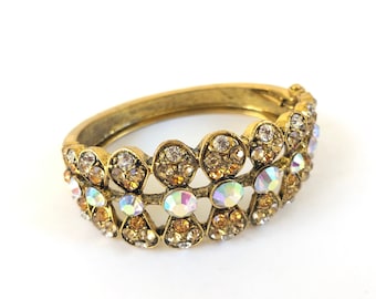 Vintage Rhinestone Cuff Bracelet~ Sweet Costume Bracelet