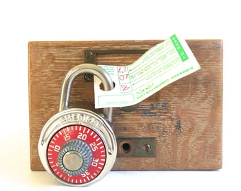 Vintage American Combination Lock, Red Dial - Working Order