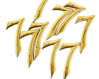 Vintage Brass House Number ~Number Seven ~ Wall art vintage salvage ~ Mid Century 7