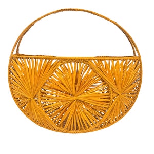 Vintage Sunburst Straw purse~ Clutch bag