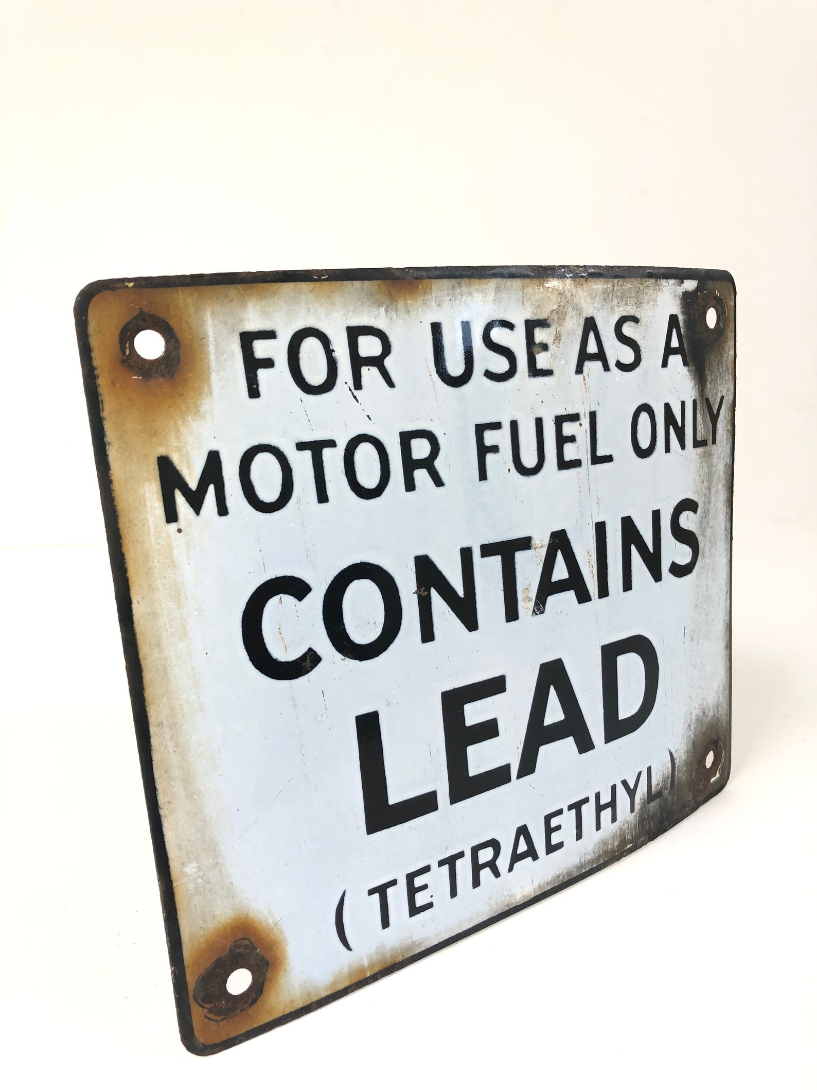 Vintage Gas Pump Sign Contains Lead Vintage Porcelain Gas Etsy