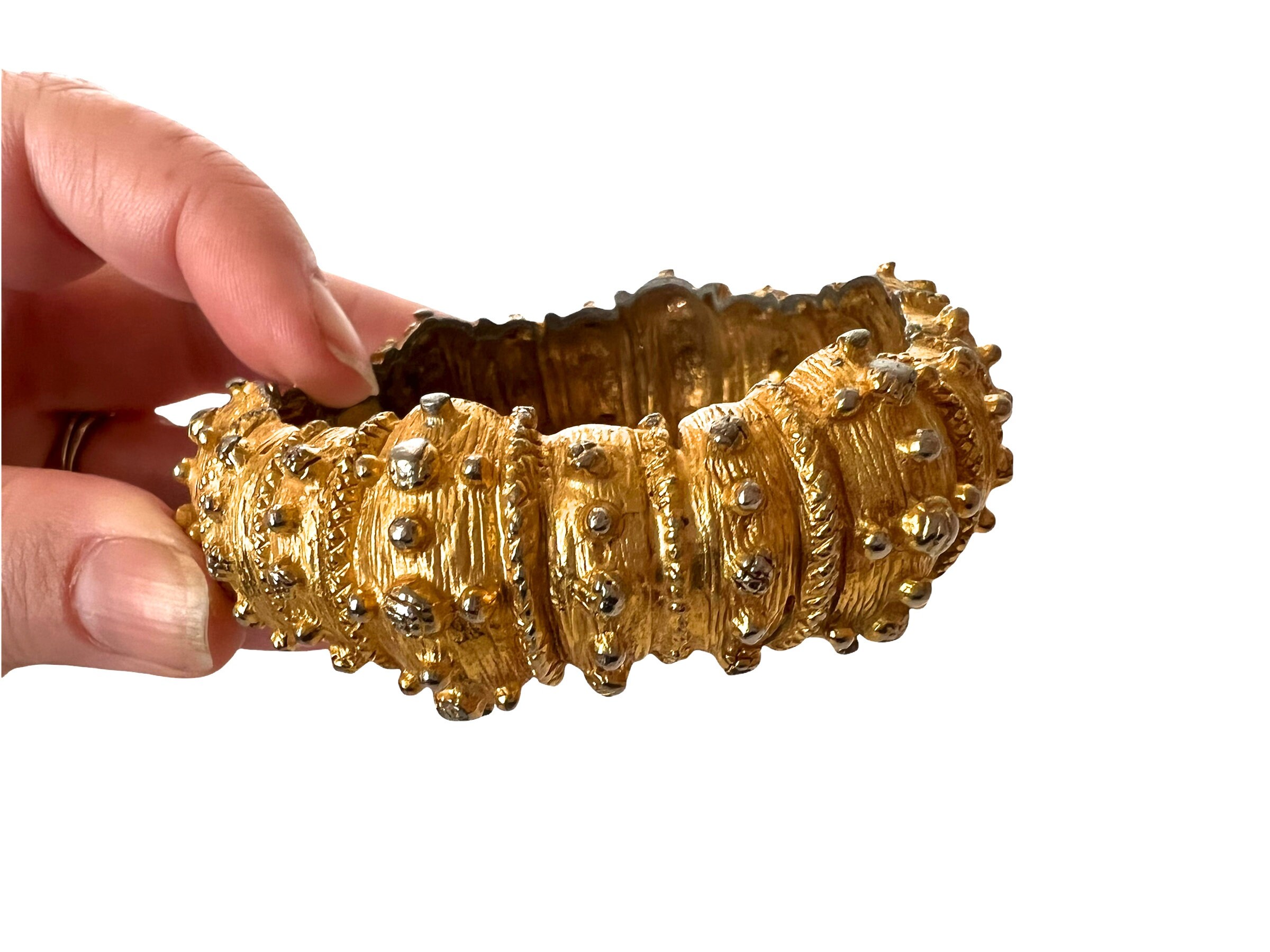 Vintage Kenneth Jay Lane Bracelet K.J.L Gold Plated Sea Urchin Vintage Kenneth Jay Lane Bracelet K.J.L Gold Plated Sea Urchin