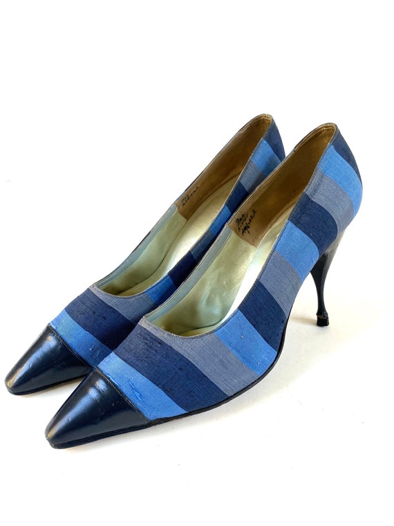 Vintage Silk Herbert Levine Stiletto Heels~ 1950'… - image 2