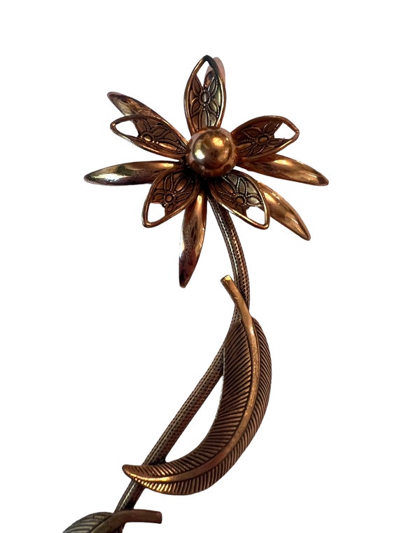 Vintage Copper Flower pin~ Daisy brooch~ Gift for the Gardener View 4