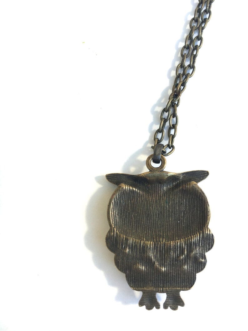 Vintage Boho Owl Necklace Pendant Boho statement necklace Unique statement piece image 5