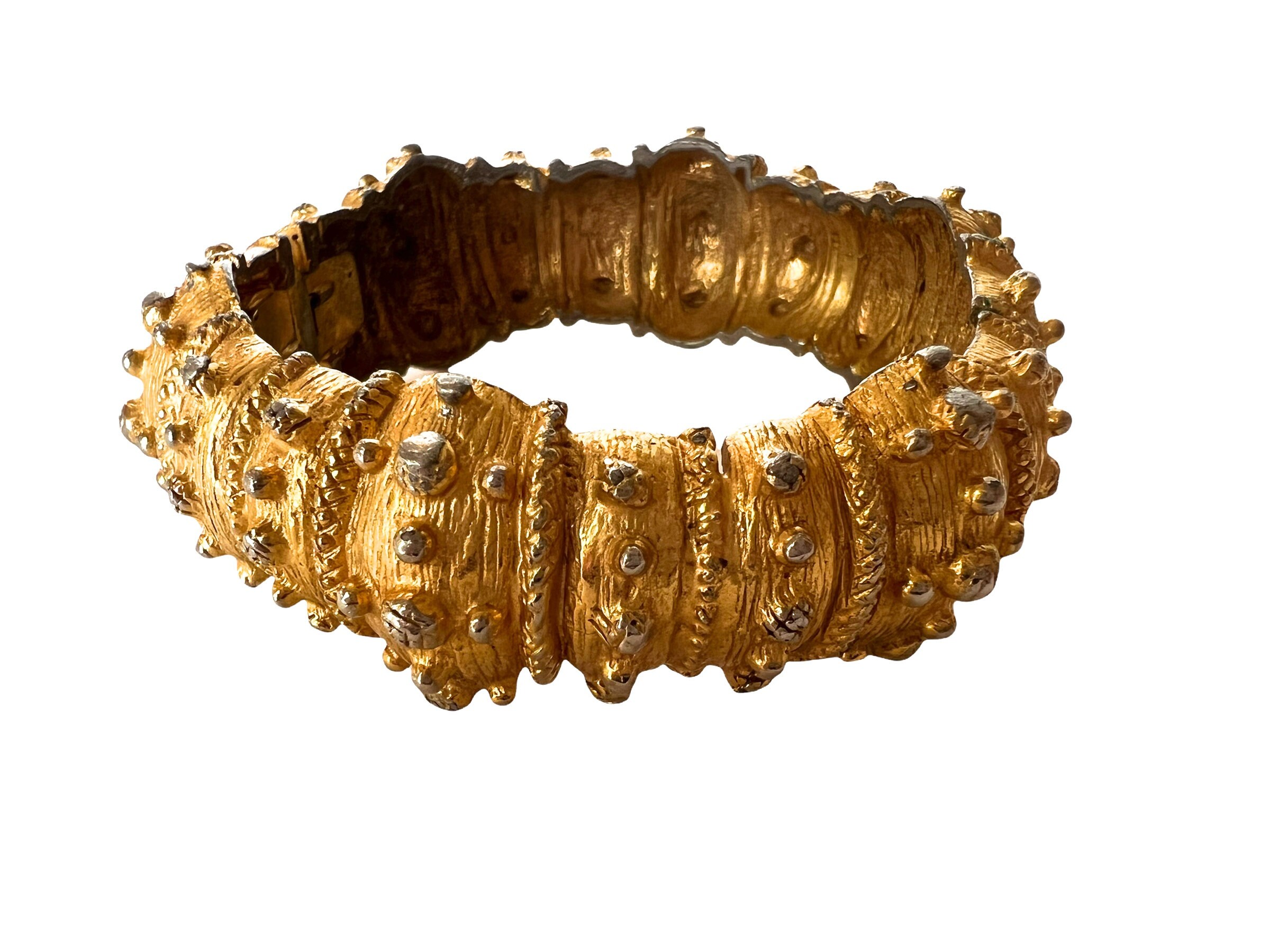 Vintage Kenneth Jay Lane Bracelet~ K.J.L Gold Plated Sea Urchin