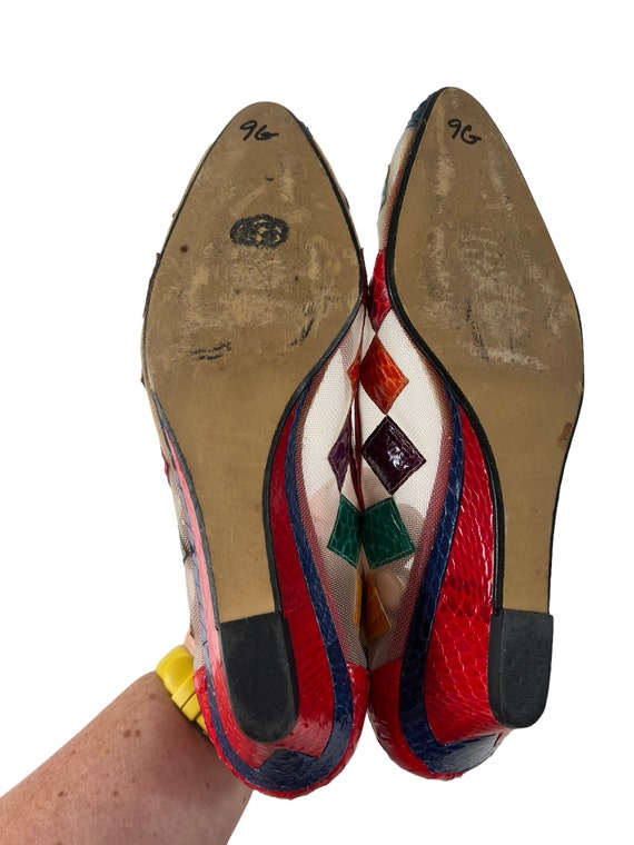 Vintage 1980's Rainbow Heels~ J. Renee Geometric … - image 4