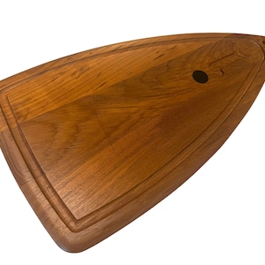 Danish Teak Surfboard Cutting Board ~ Rare Sculptural design~ Digsmed Denmark~ Mid Century Serving Tray /Cutting Board/ Cheese tray