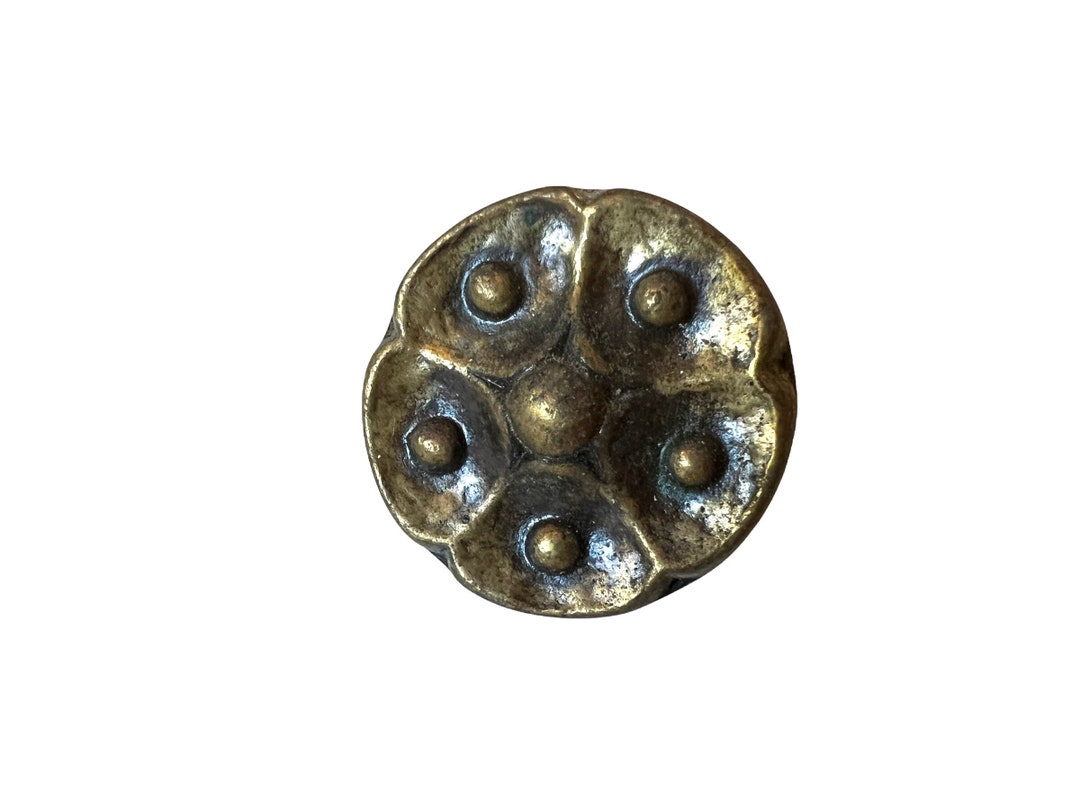 Mid Century Brass Flower Drawer Pull Solid Brass Brutalist Hollywood