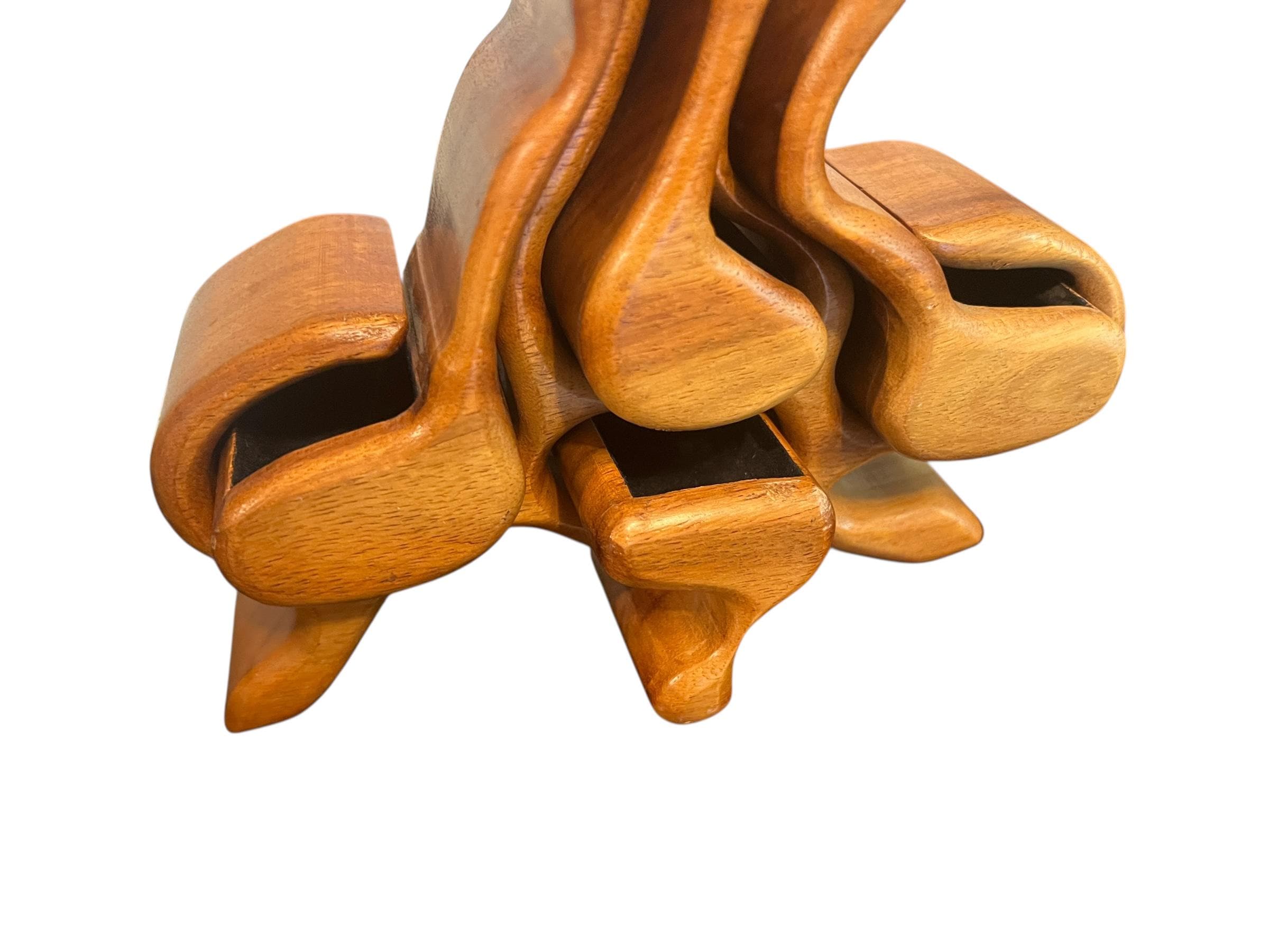 Vintage Richard Rothford Puzzle Box~ Artist Made Hand Carved Teak