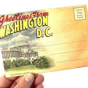 Vintage Washington D.C Postkarte . Ansicht Buch Souvenir der Nationen Capitol - farbige Fotobuch