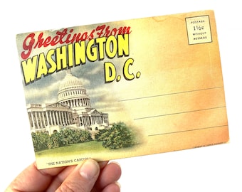 Vintage Washington D.C Cartolina - Visualizza libro Souvenir of the Nations Capitol - Libro fotografico colorato