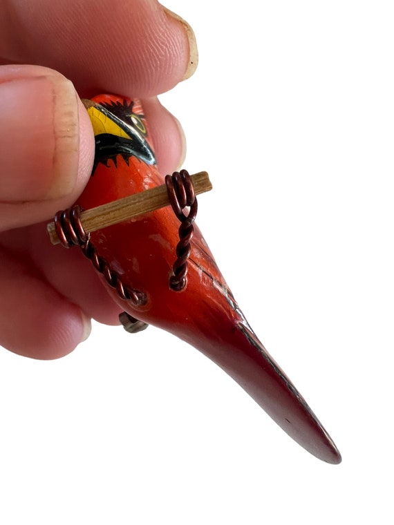Vintage Takahashi Cardinal Bird Pin~ Sweet hand c… - image 3