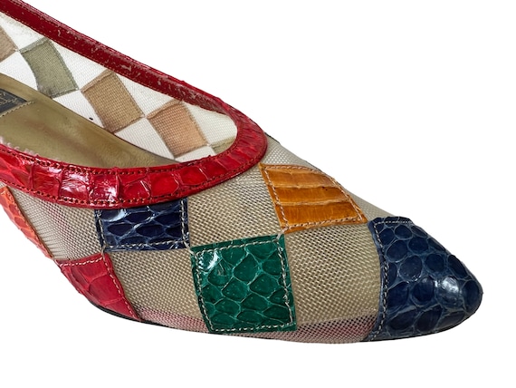 Vintage 1980's Rainbow Heels~ J. Renee Geometric … - image 10