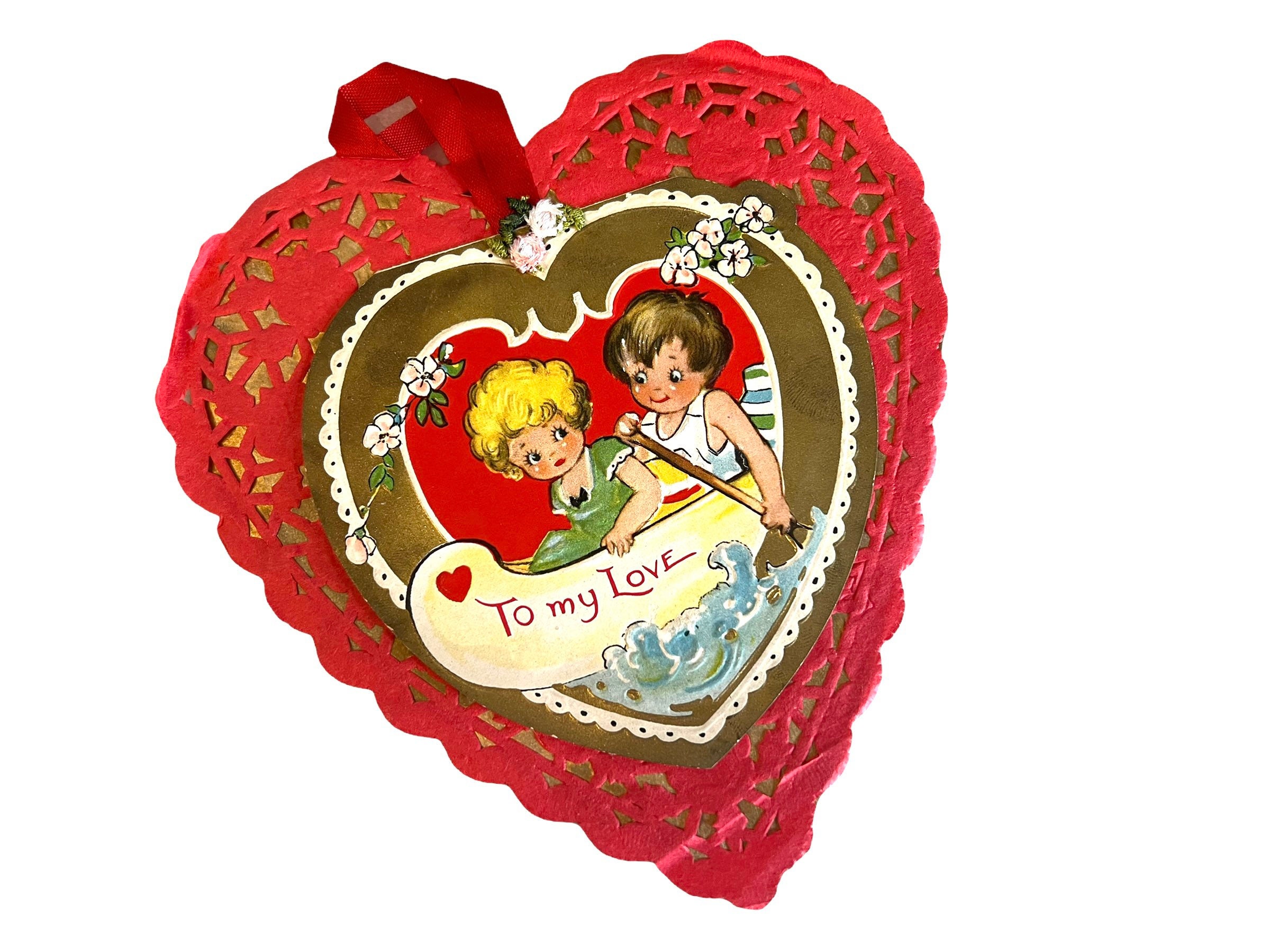 Vintage Valentines Card Gift Pretty Package Id Like To Tie You To