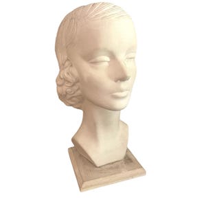White Mid Century Woman Head Bust~ Life Size bust of a beautiful young woman~ Fiberglass