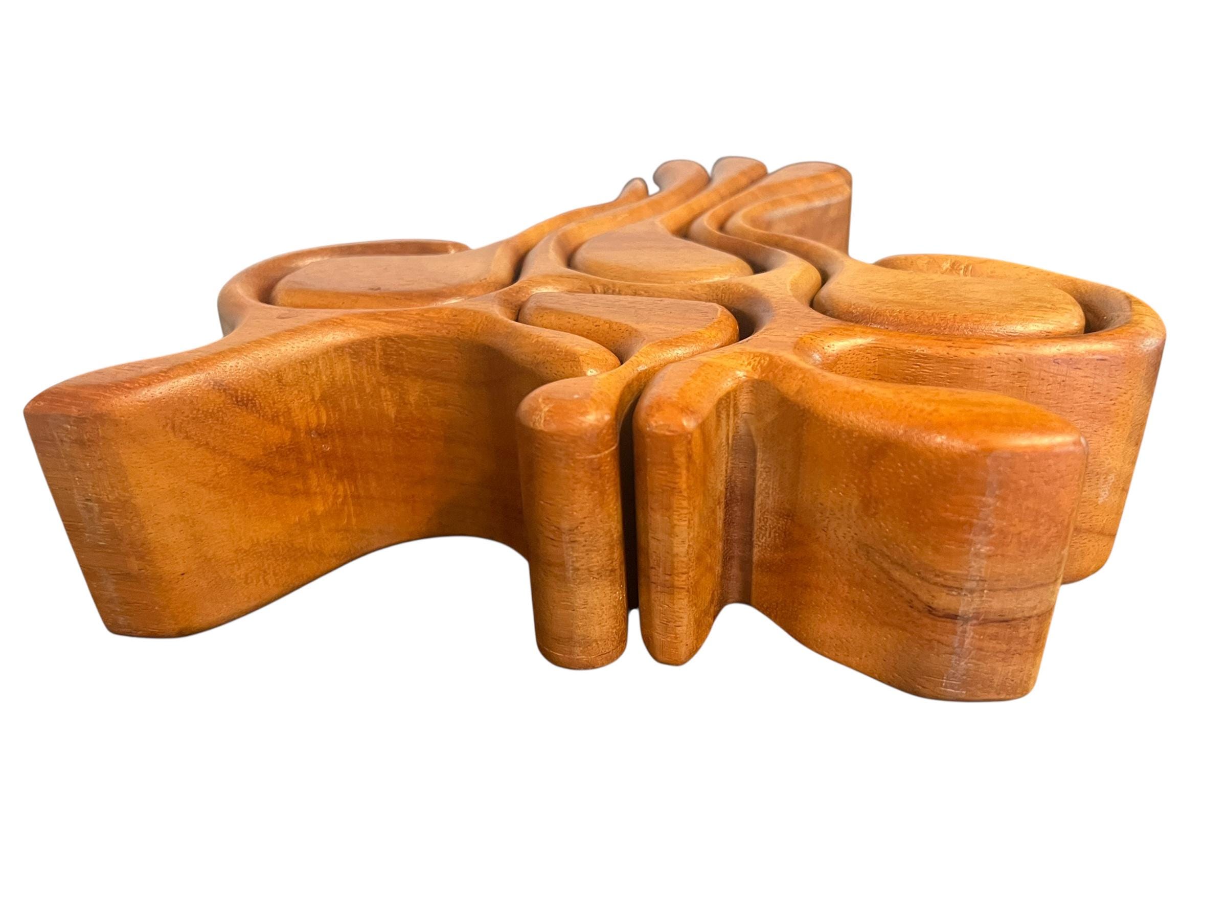 Vintage Richard Rothford Teak Puzzle Box, Hand Carved Stash Box - Etsy