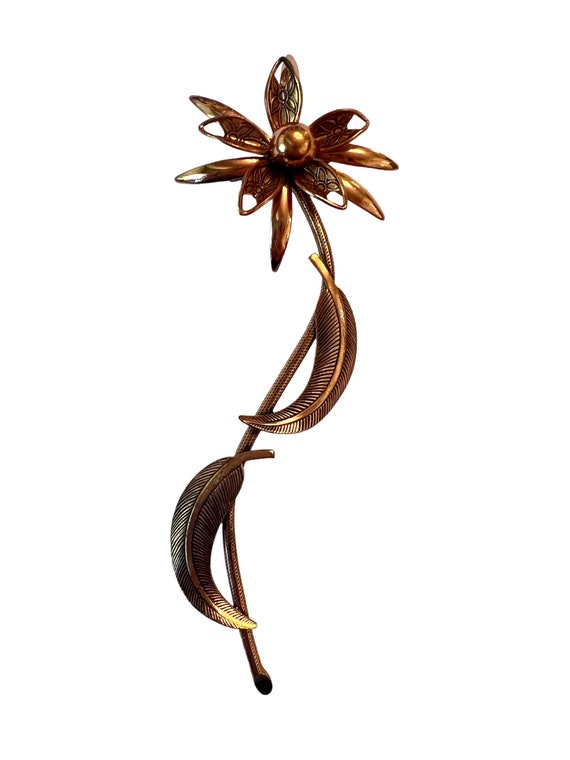 Vintage Copper Flower pin~ Daisy brooch~ Gift for the Gardener View 2