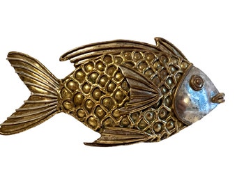 Vintage Pewter Leather Belt India Cast Metal‎ Fish Buckle Brass Copper Tones S/M Pewter Fish Buckle - Etsy main image 4