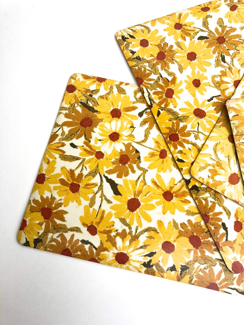 Vintage Daisy Flower Placemats Set of 4 Floral Placemat Etsy