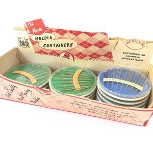 Vintage Bell Brand Synålset - 30 st nålar i dispenser bild 2
