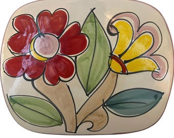 Nino Parrucca Italian Ceramic Tile Clock Hand Painted Sicily Scene