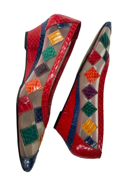 Vintage 1980's Rainbow Heels~ J. Renee Geometric … - image 6