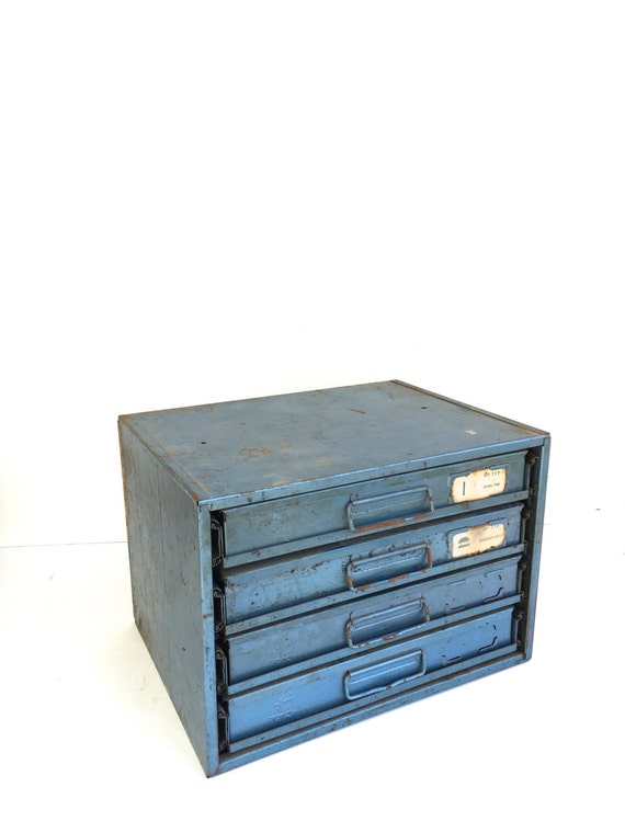 Vintage Industrial Metal Cabinet Bowman Products 4 Drawer Etsy