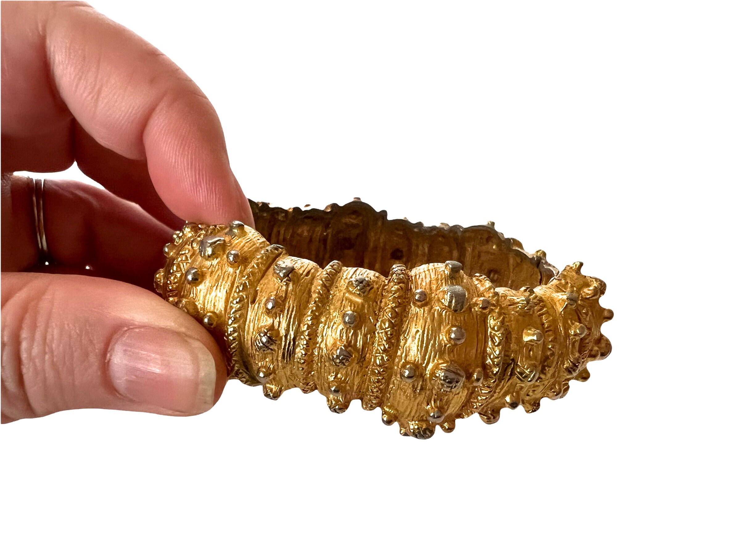 Vintage Kenneth Jay Lane Bracelet K.J.L Gold Plated Sea Urchin Vintage Kenneth Jay Lane Bracelet K.J.L Gold Plated Sea Urchin
