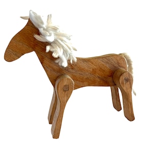 Vintage Handmade Wooden Toy Horse ~ Wood figurine~ Equestrian Folk Art Farm Decor~ Gift for the Horse lover