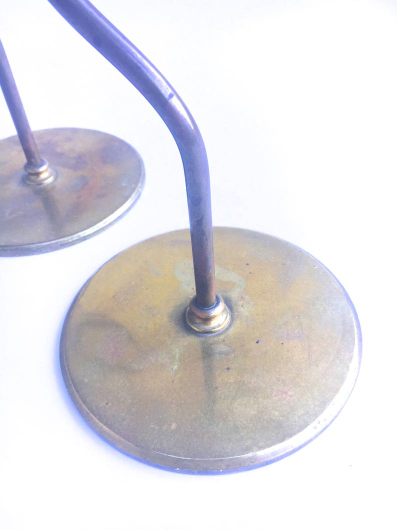 Antique Brass Candle Holder Pair Unique Looped Arts And Crafts Candlestick Holders Rare Mason Regulator Company Advertising Gift Candleholders Candlestick Holders Colonialgolfhart Com