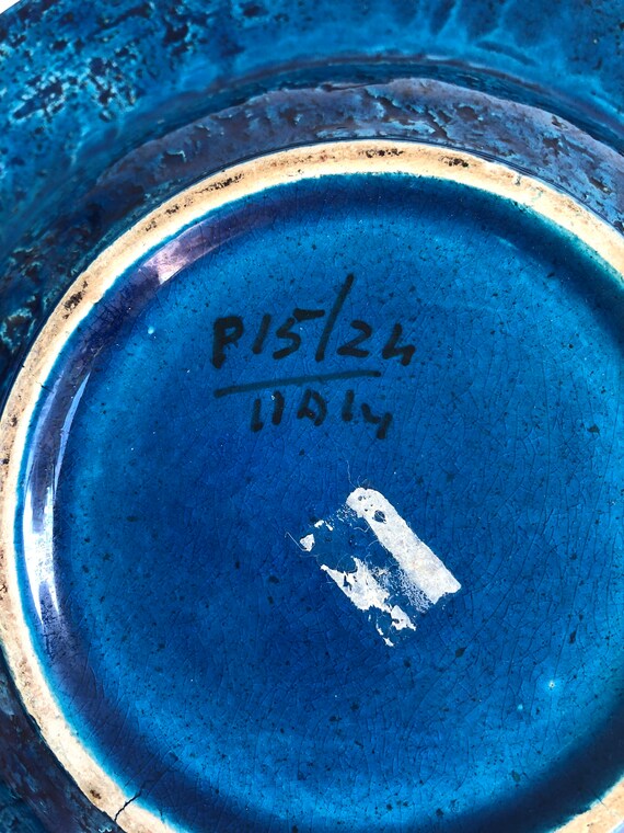 Mid Century Bitossi Ashtray~ Aldo Londi Rimini Blue Art Pottery