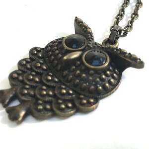 Vintage Boho Owl Necklace Pendant Boho statement necklace Unique statement piece image 4