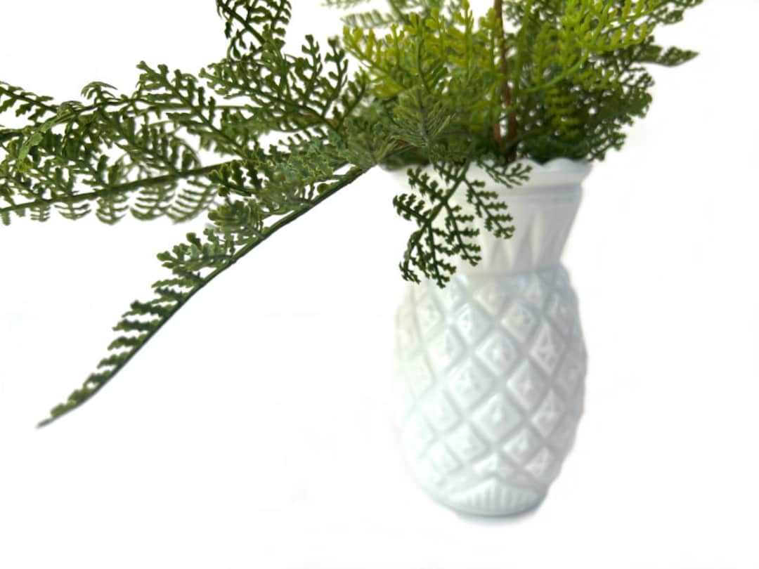 Vintage Milk Glass Pineapple Vase Small White Milk Glass Bud Vase Lucky