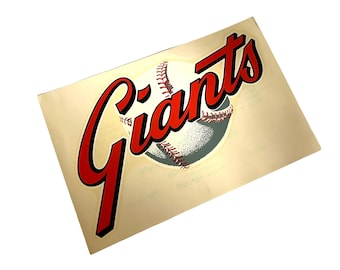 Vintage San Francisco Giants label~ Car Sticker Water Transfer Decal ~ Baseball Souvenir