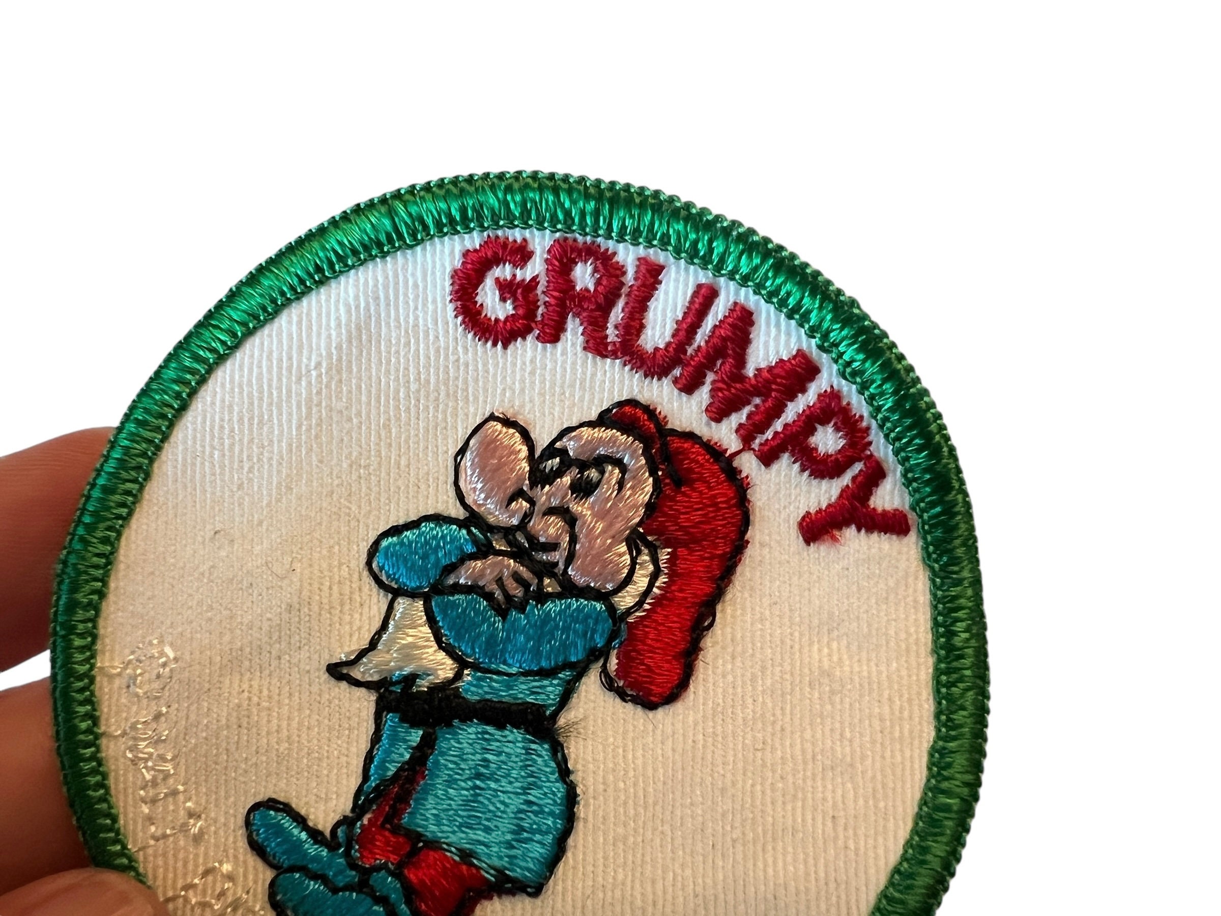 Vintage Disney Grumpy Dwarf Patch, 1970s Snow White Souvenir - Etsy