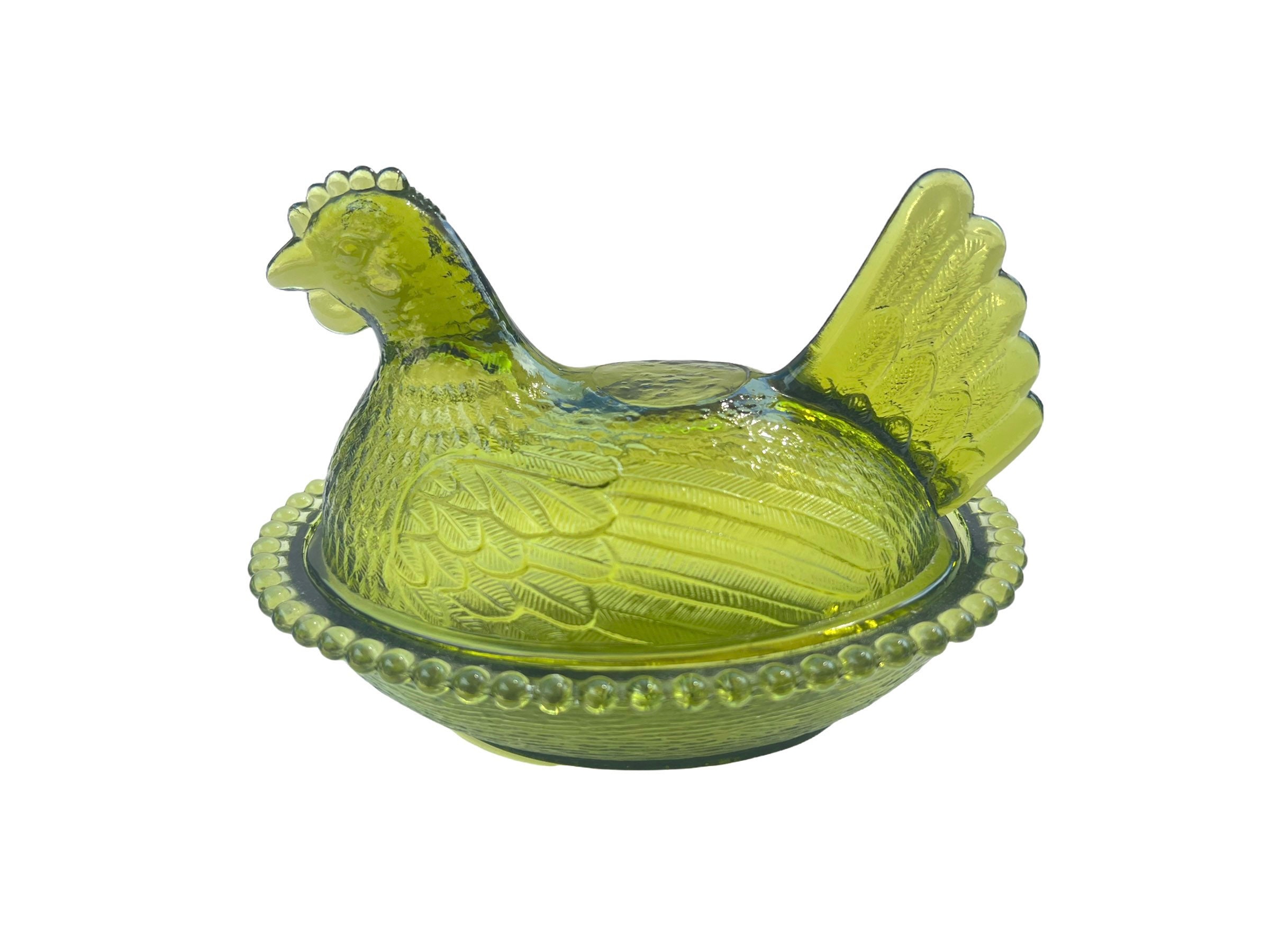 Glass Chicken Candy Dish - Etsy