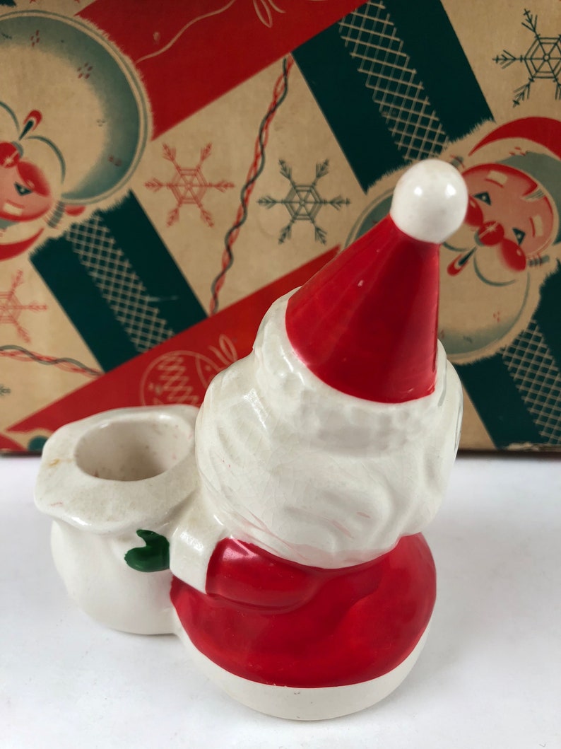 Vintage Santa Candle Holder 60's Holiday Christmas Etsy