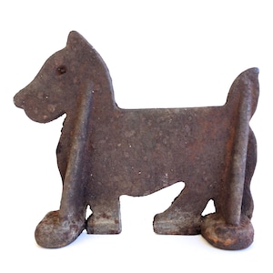 Vintage Scotty Dog Doorstop ~ Cast iron Fireplace Hearth Ornament ~ Doorstop