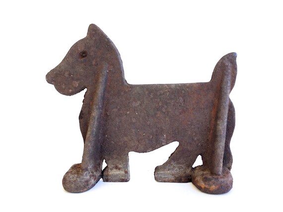 Vintage Scotty Dog Doorstop Cast Iron Fireplace Hearth Etsy