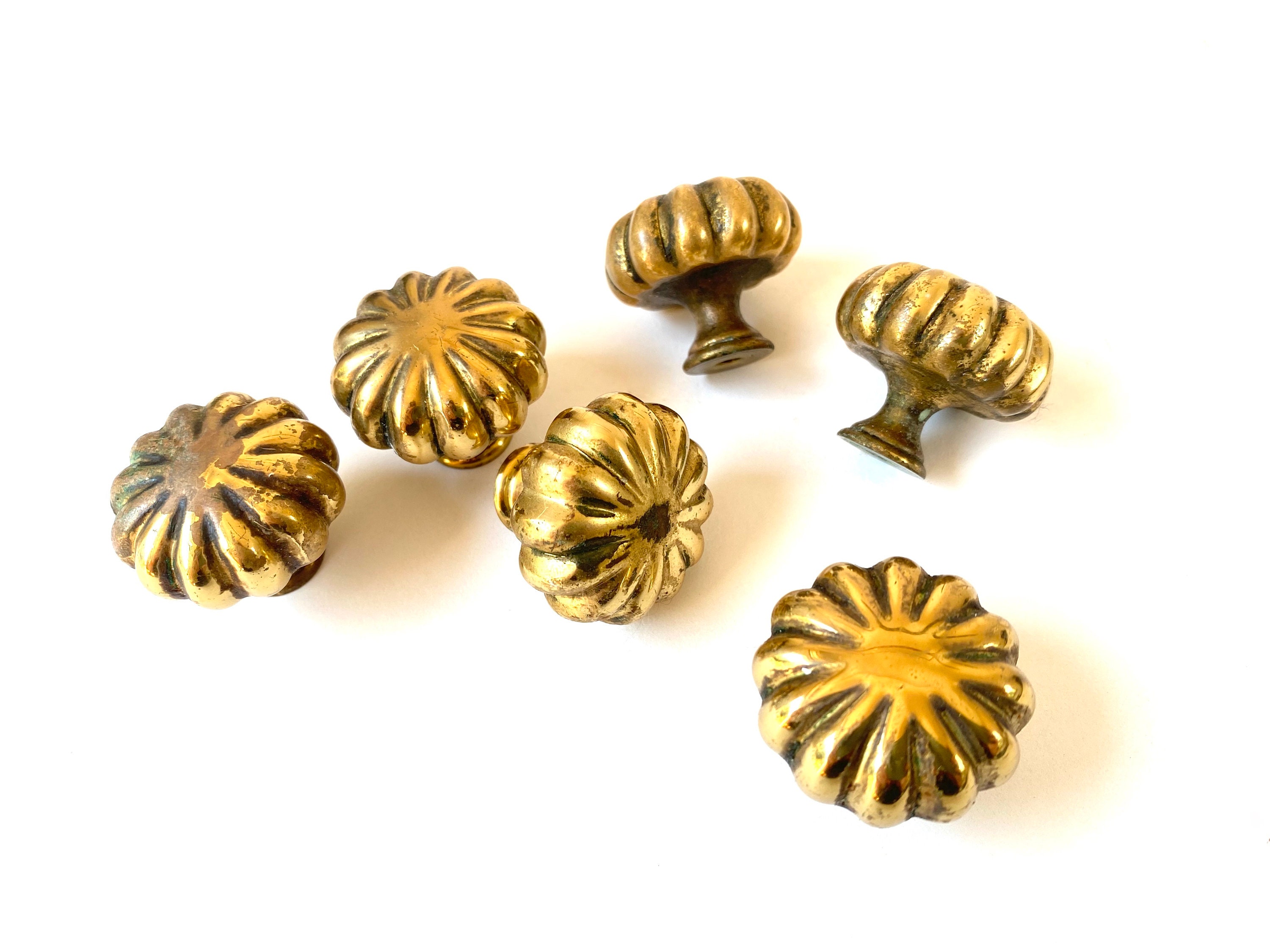 Mid Century Brass Flower Drawer Pull Solid Brass Hollywood Etsy