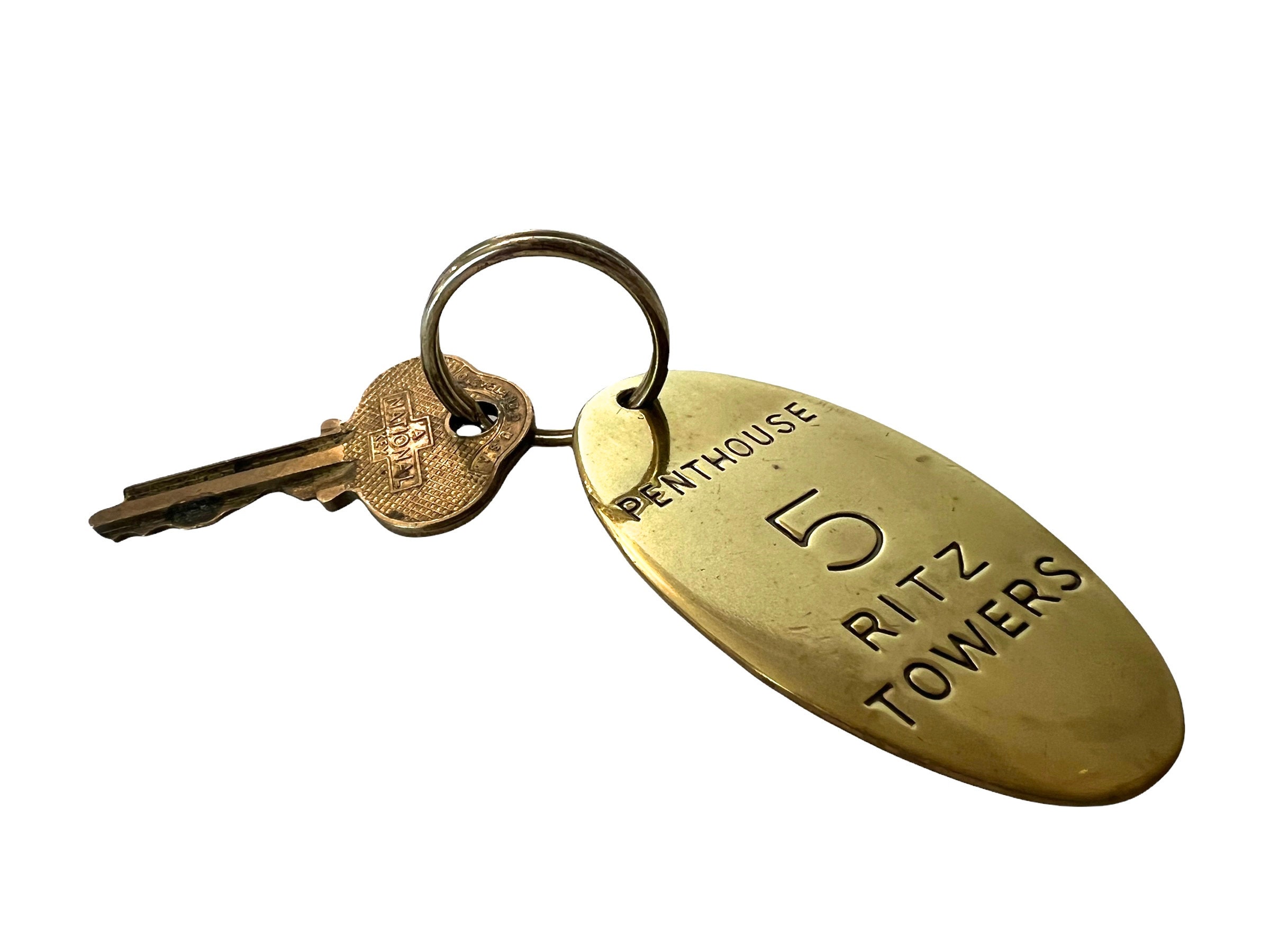 Brass hotel hotsell key tags