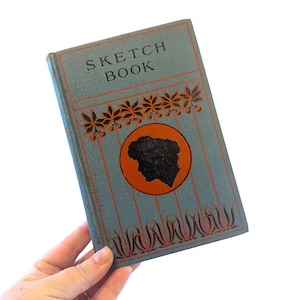 Sketch Book -Antique Story Book~ Vintage Decorative Blue Book - Gift for Book lover ~ Circa 1800&#39;s~ Washington Irving