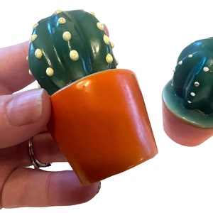 Vintage Cactus Salt & Pepper shakers Vintage Southwestern kitchen decor Made in Japan image 4