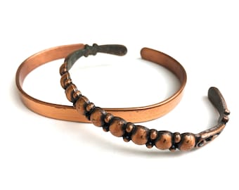 Vintage Southwestern Copper Cuff Bracelet, Raised Dot Design