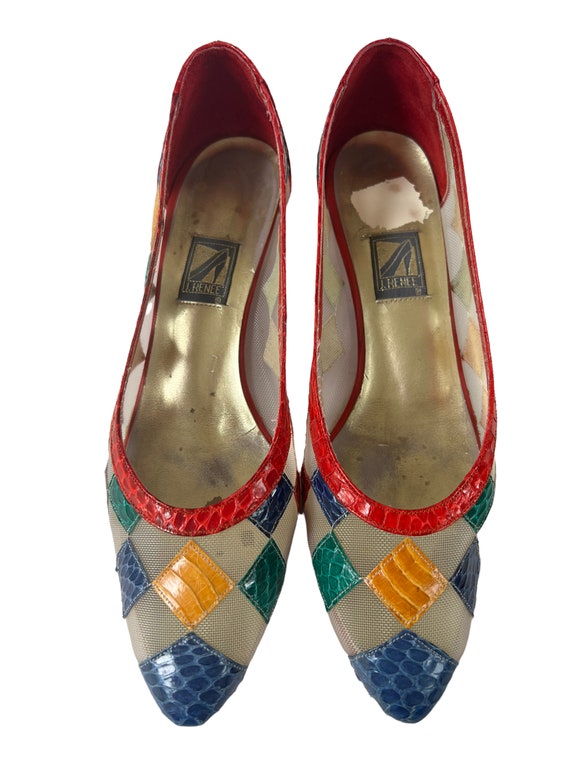 Vintage 1980's Rainbow Heels~ J. Renee Geometric … - image 8