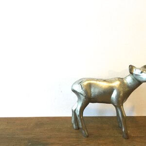Vintage Metal Deer Figurine ~Fawn ~Small Paper weight Desk Office decor ~ Woodland forest Mid Century decor